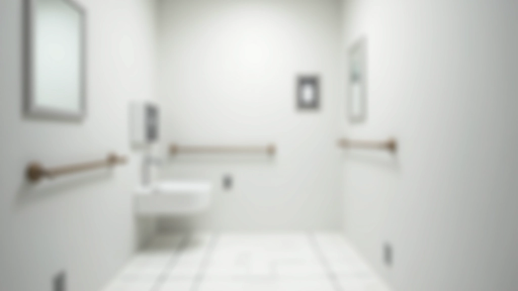 Senior-friendly bathroom with installed grab bars, non-slip mat in tub, adequate lighting, and clear pathways without clutter